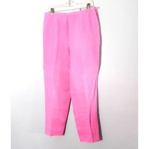 TALBOTS Barbie Pink Irish Linen side Zip Pants Size 12